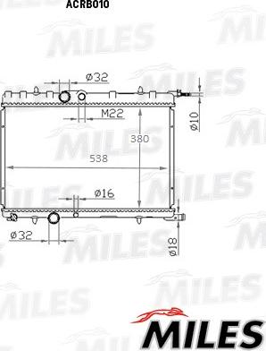 Miles ACRB010 - Radiator, engine cooling autospares.lv