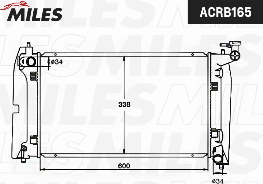 Miles ACRB165 - Radiator, engine cooling autospares.lv