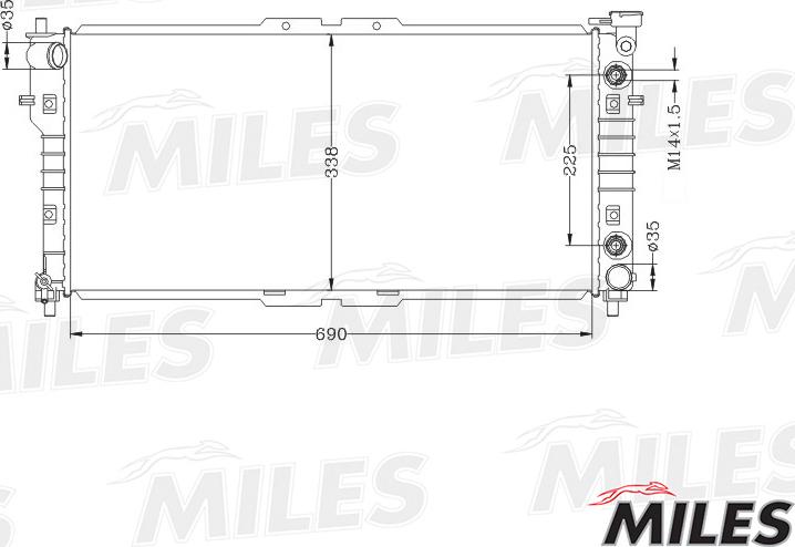 Miles ACRB168 - Radiator, engine cooling autospares.lv