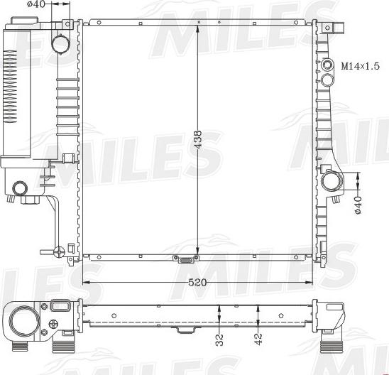 Miles ACRB173 - Radiator, engine cooling autospares.lv