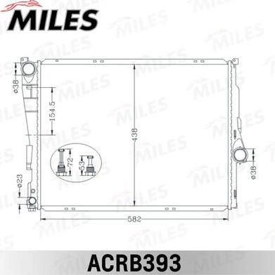 Miles ACRB393 - Radiator, engine cooling autospares.lv