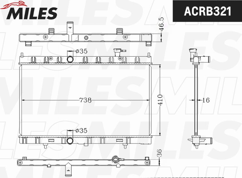 Miles ACRB321 - Radiator, engine cooling autospares.lv