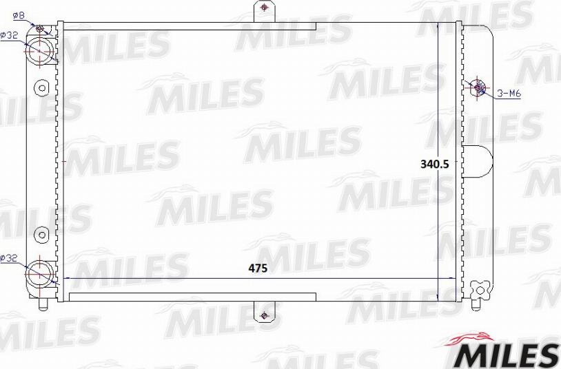 Miles ACRM480 - Radiator, engine cooling autospares.lv