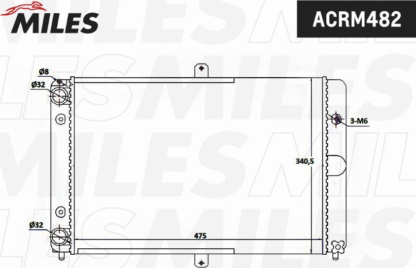 Miles ACRM482 - Radiator, engine cooling autospares.lv