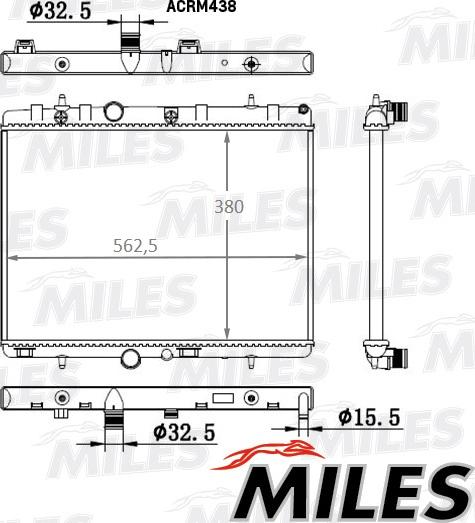 Miles ACRM438 - Radiator, engine cooling autospares.lv