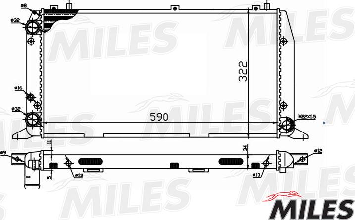 Miles ACRM012 - Radiator, engine cooling autospares.lv