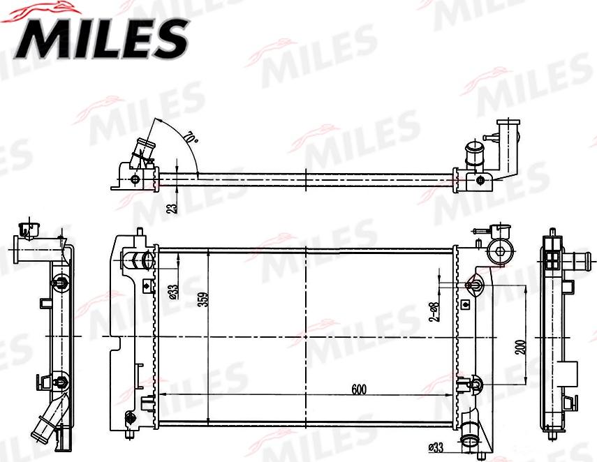 Miles ACRM105 - Radiator, engine cooling autospares.lv