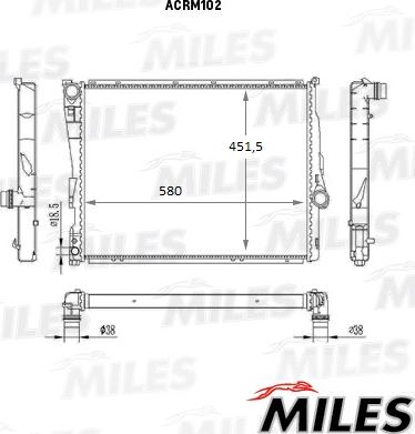 Miles ACRM102 - Radiator, engine cooling autospares.lv