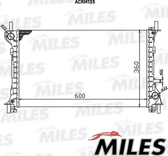 Miles ACRM135 - Radiator, engine cooling autospares.lv