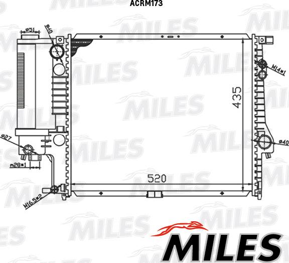 Miles ACRM173 - Radiator, engine cooling autospares.lv