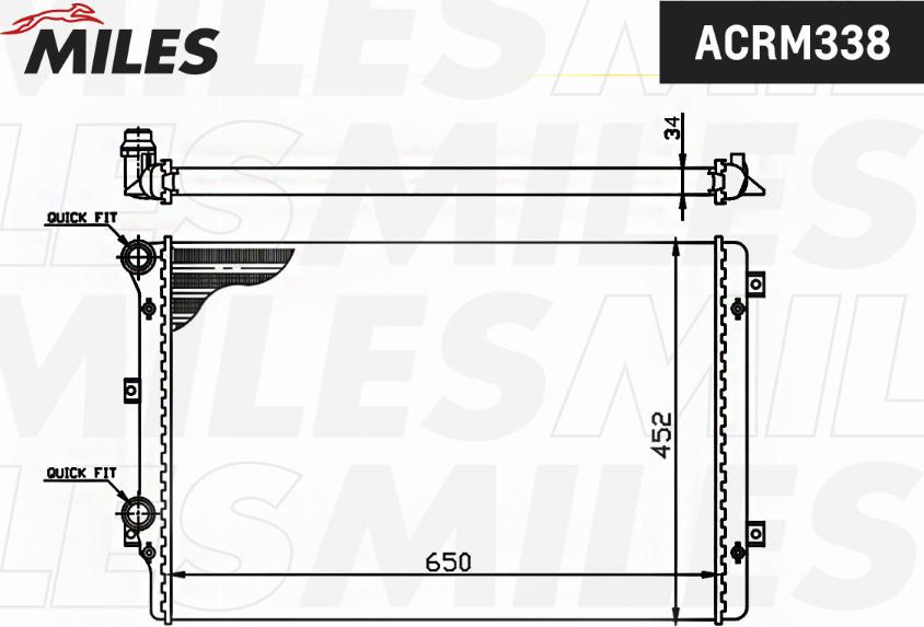 Miles ACRM338 - Radiator, engine cooling autospares.lv