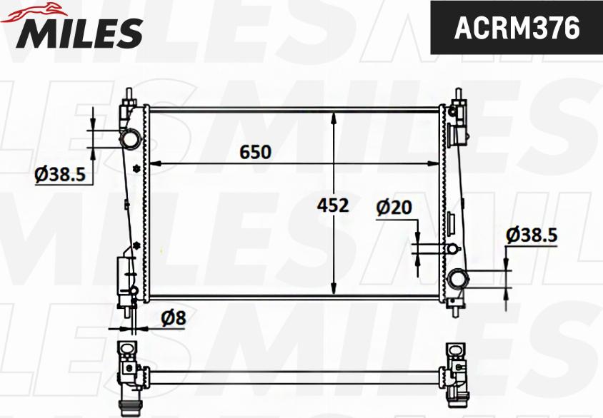 Miles ACRM376 - Radiator, engine cooling autospares.lv