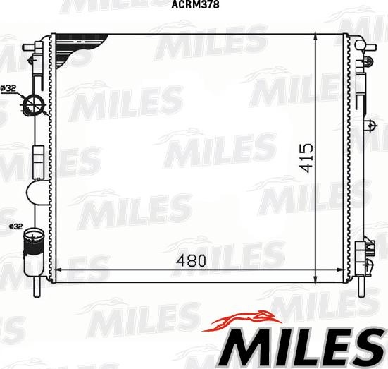 Miles ACRM378 - Radiator, engine cooling autospares.lv