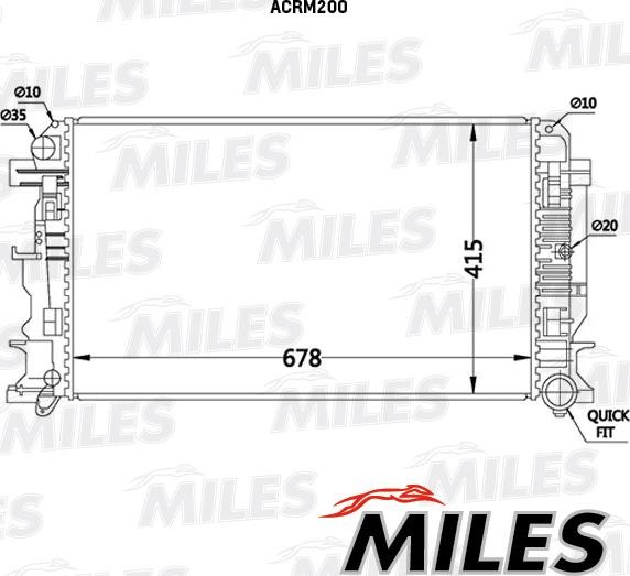 Miles ACRM200 - Radiator, engine cooling autospares.lv