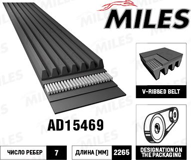 Miles AD15469 - V-Ribbed Belt autospares.lv
