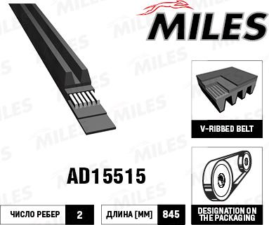 Miles AD15515 - V-Ribbed Belt autospares.lv