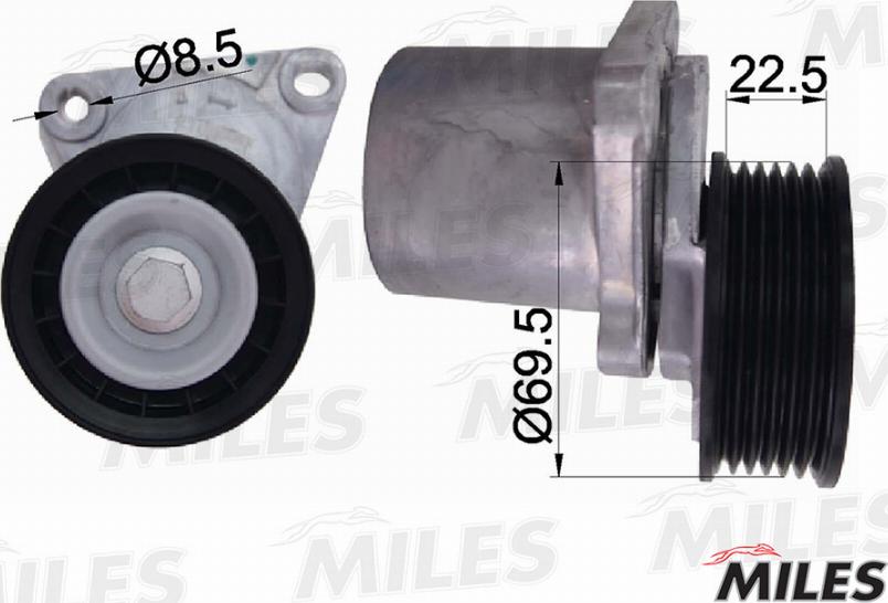 Miles AG00058 - Belt Tensioner, v-ribbed belt autospares.lv