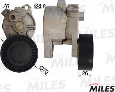 Miles AG00057 - Belt Tensioner, v-ribbed belt autospares.lv