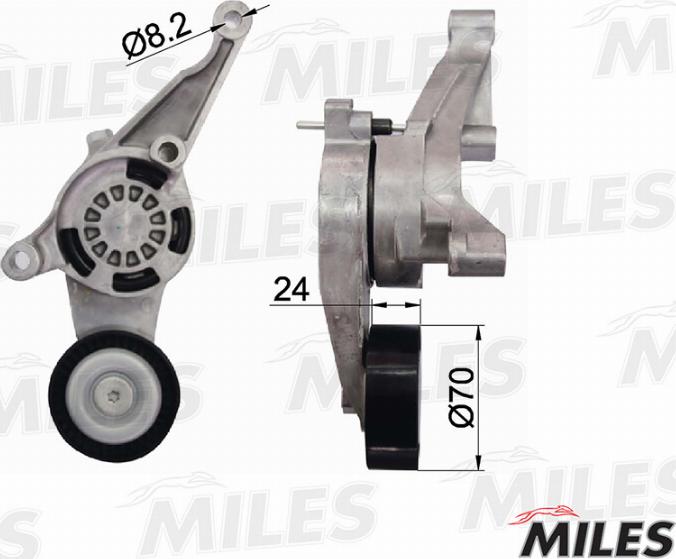 Miles AG00029 - Belt Tensioner, v-ribbed belt autospares.lv