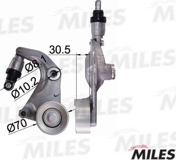 Miles AG00135 - Belt Tensioner, v-ribbed belt autospares.lv