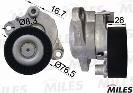 Miles AG00296 - Belt Tensioner, v-ribbed belt autospares.lv