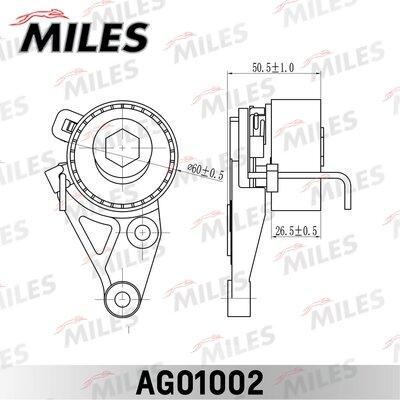 Miles AG01002 - Tensioner Pulley, timing belt autospares.lv