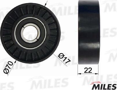 Miles AG03055 - Pulley, v-ribbed belt autospares.lv