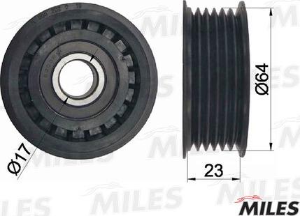 Miles AG03002 - Pulley, v-ribbed belt autospares.lv