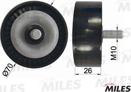 Miles AG03075 - Pulley, v-ribbed belt autospares.lv