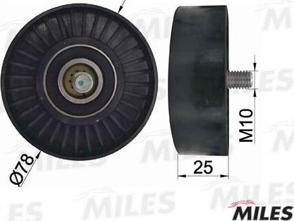 Miles AG03126 - Pulley, v-ribbed belt autospares.lv