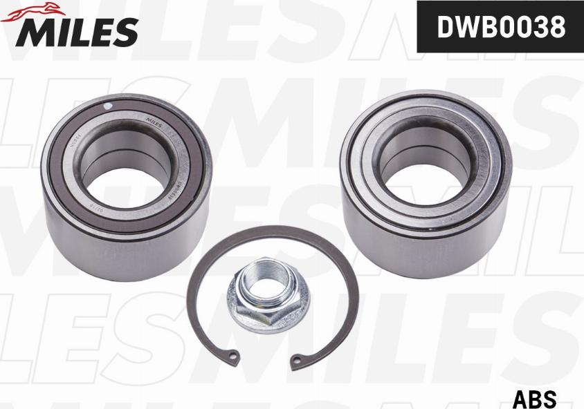 Miles DWB0038 - Wheel hub, bearing Kit autospares.lv