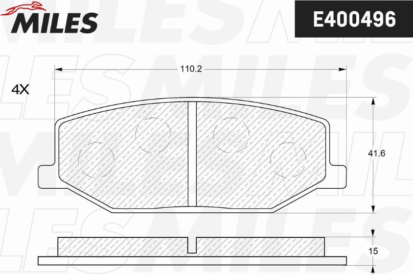 Miles E400496 - Brake Pad Set, disc brake autospares.lv