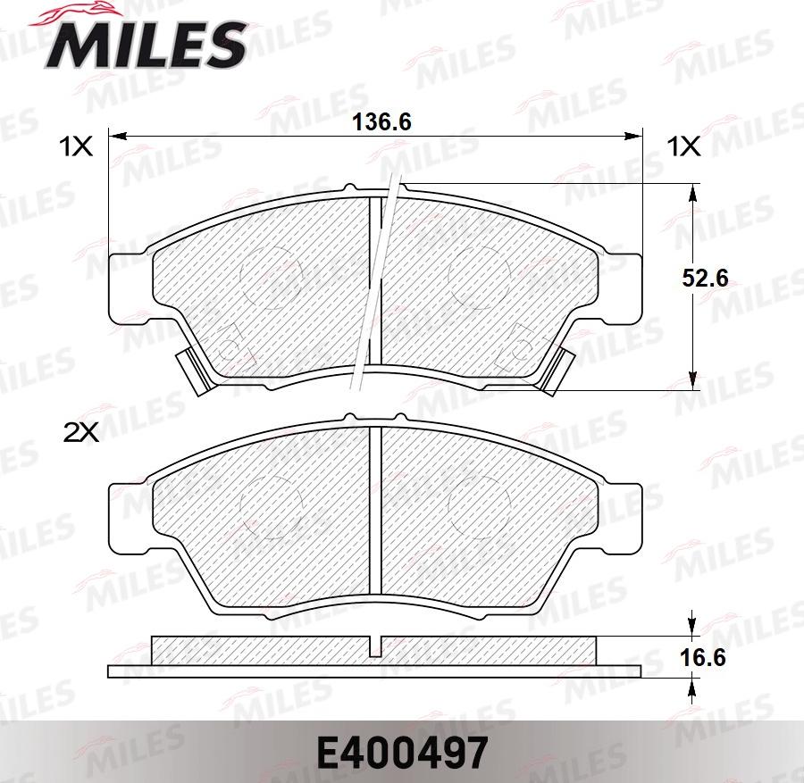 Miles E400497 - Brake Pad Set, disc brake autospares.lv