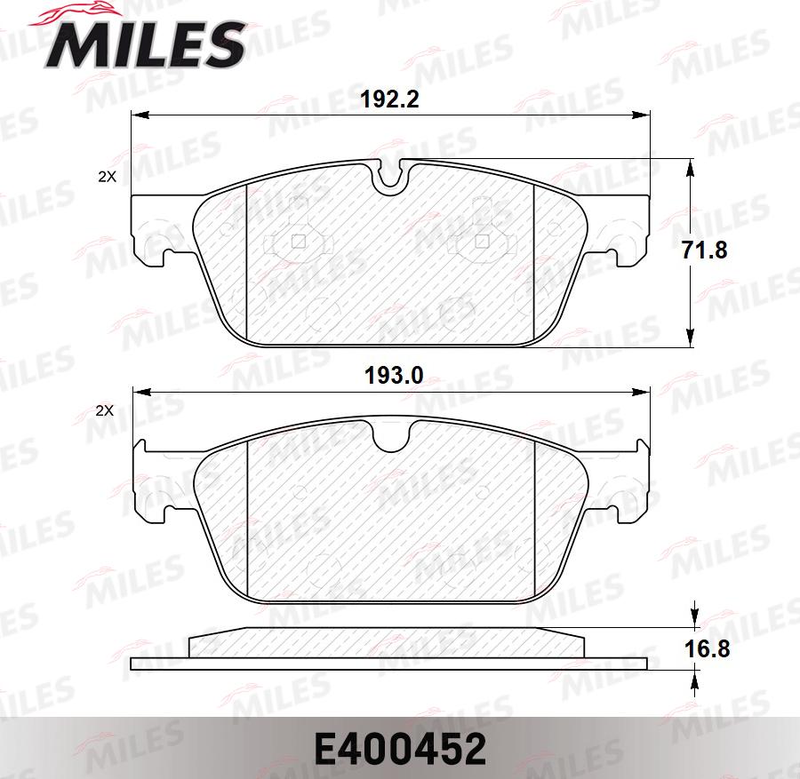 Miles E400452 - Brake Pad Set, disc brake autospares.lv