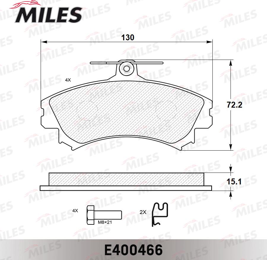 Miles E400466 - Brake Pad Set, disc brake autospares.lv