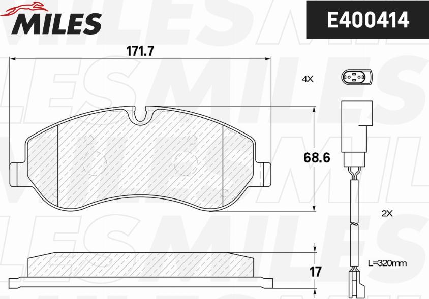 Miles E400414 - Brake Pad Set, disc brake autospares.lv