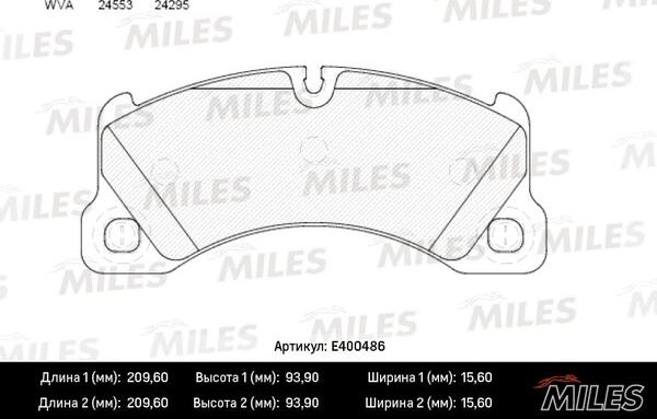 Miles E400486 - Brake Pad Set, disc brake autospares.lv