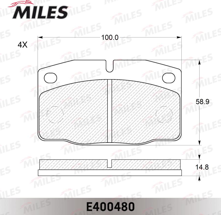 Miles E400480 - Brake Pad Set, disc brake autospares.lv