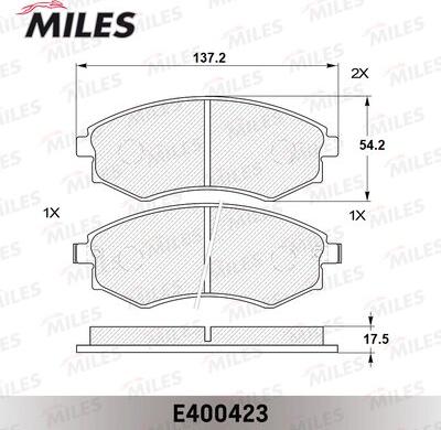 Miles E400423 - Brake Pad Set, disc brake autospares.lv