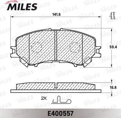 Miles E400557 - Brake Pad Set, disc brake autospares.lv