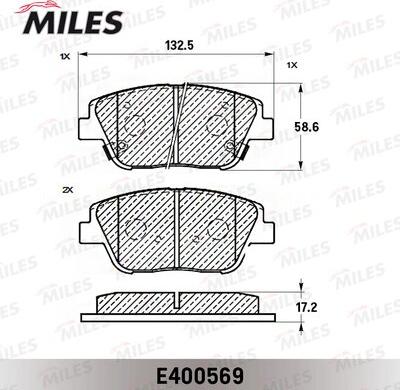 Miles E400569 - Brake Pad Set, disc brake autospares.lv