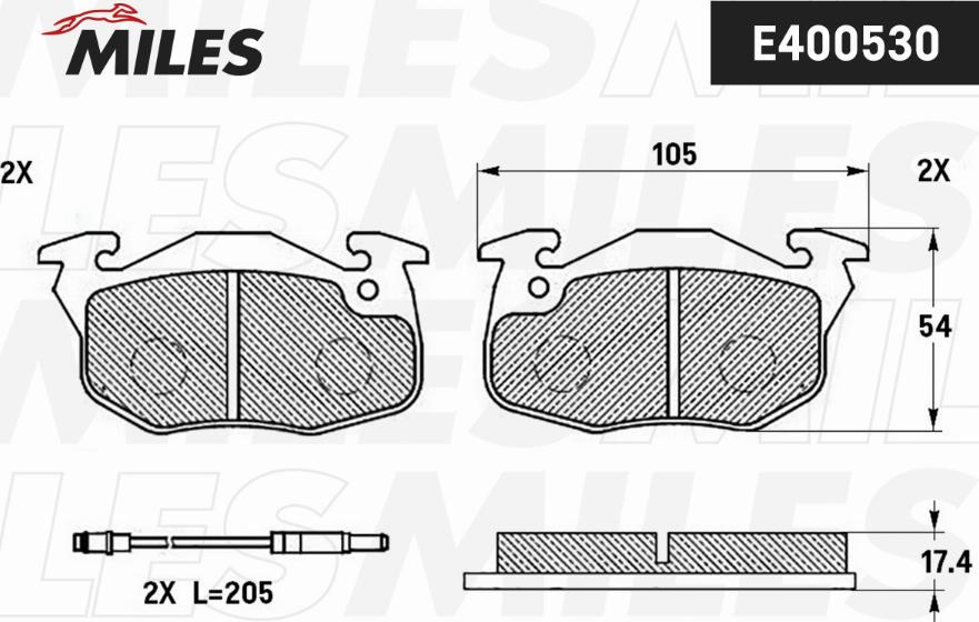 Miles E400530 - Brake Pad Set, disc brake autospares.lv