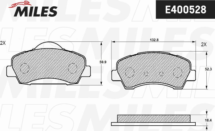 Miles E400528 - Brake Pad Set, disc brake autospares.lv