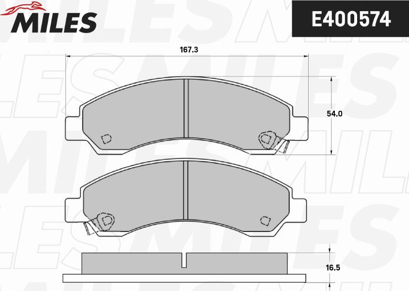 Miles E400574 - Brake Pad Set, disc brake autospares.lv