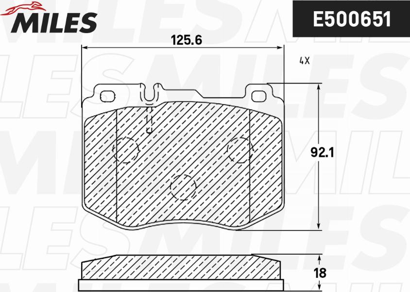 Miles E400651 - Brake Pad Set, disc brake autospares.lv