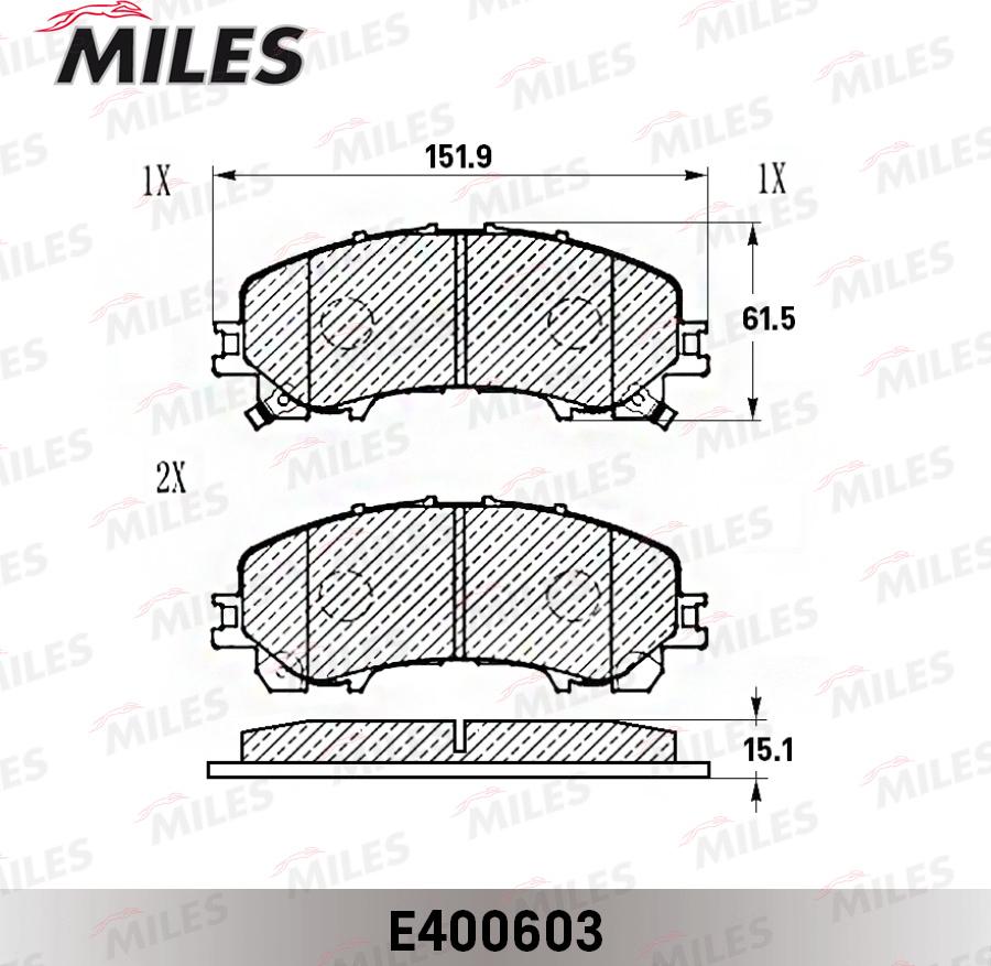 Miles E400603 - Brake Pad Set, disc brake autospares.lv