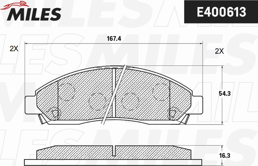 Miles E400613 - Brake Pad Set, disc brake autospares.lv