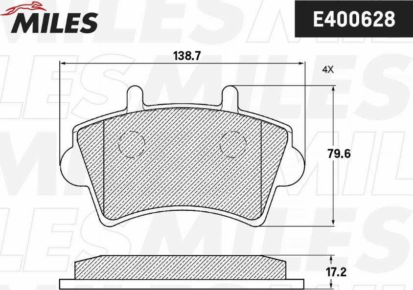 Miles E400628 - Brake Pad Set, disc brake autospares.lv