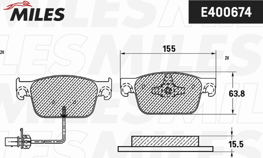 Miles E400674 - Brake Pad Set, disc brake autospares.lv