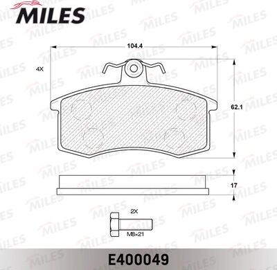 Miles E400049 - Brake Pad Set, disc brake autospares.lv